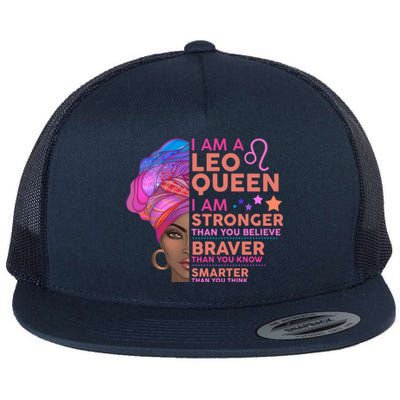 I Am A Leo Queen I Am Stronger Than You Believe Zodiac Flat Bill Trucker Hat