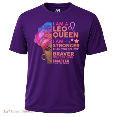 I Am A Leo Queen I Am Stronger Than You Believe Zodiac Cooling Performance Crew T-Shirt