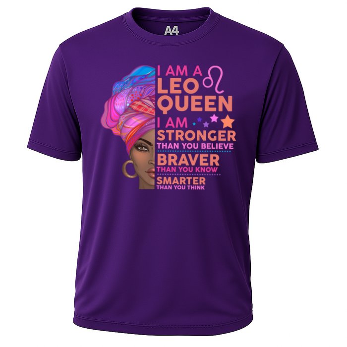 I Am A Leo Queen I Am Stronger Than You Believe Zodiac Cooling Performance Crew T-Shirt