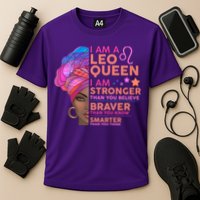 I Am A Leo Queen I Am Stronger Than You Believe Zodiac Cooling Performance Crew T-Shirt