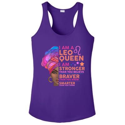 I Am A Leo Queen I Am Stronger Than You Believe Zodiac Ladies PosiCharge Competitor Racerback Tank