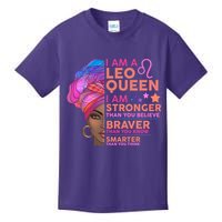 I Am A Leo Queen I Am Stronger Than You Believe Zodiac Kids T-Shirt
