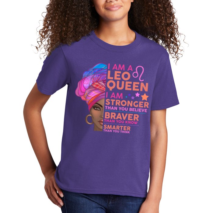 I Am A Leo Queen I Am Stronger Than You Believe Zodiac Kids T-Shirt