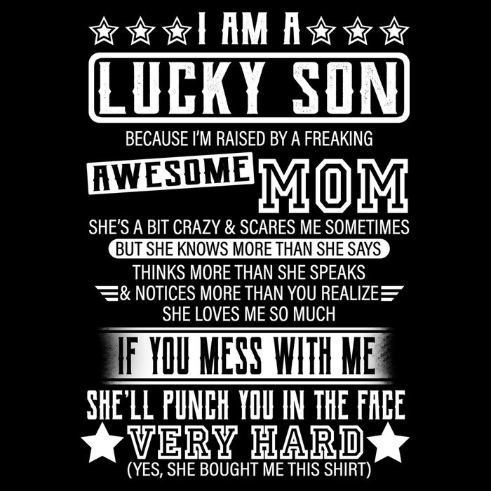 I Am A Lucky Son Funny Awesome Mom Impact Tech Backpack