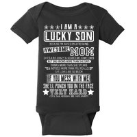 I Am A Lucky Son Funny Awesome Mom Baby Bodysuit