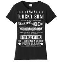 I Am A Lucky Son Funny Awesome Mom Women's T-Shirt