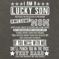 I Am A Lucky Son Funny Awesome Mom Cotton Canvas Backpack
