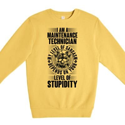 I Am A Maintenance Technician Level Of Stupidity Premium Crewneck Sweatshirt