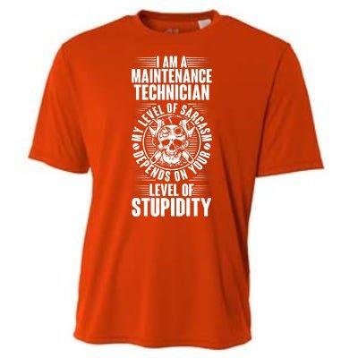 I Am A Maintenance Technician Level Of Stupidity Cooling Performance Crew T-Shirt