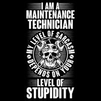 I Am A Maintenance Technician Level Of Stupidity Drawstring Bag