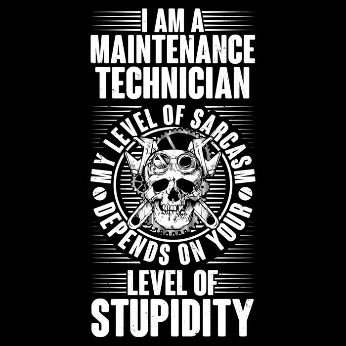 I Am A Maintenance Technician Level Of Stupidity Drawstring Bag