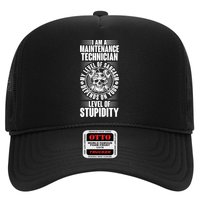 I Am A Maintenance Technician Level Of Stupidity Trucker Hat