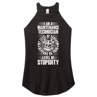I Am A Maintenance Technician Level Of Stupidity Women's Perfect Tri Rocker Tank