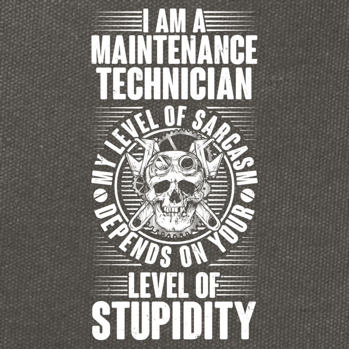 I Am A Maintenance Technician Level Of Stupidity Cotton Canvas Backpack
