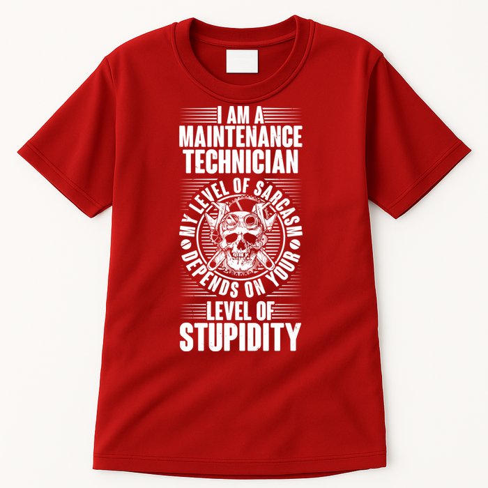 I Am A Maintenance Technician Level Of Stupidity Tall T-Shirt