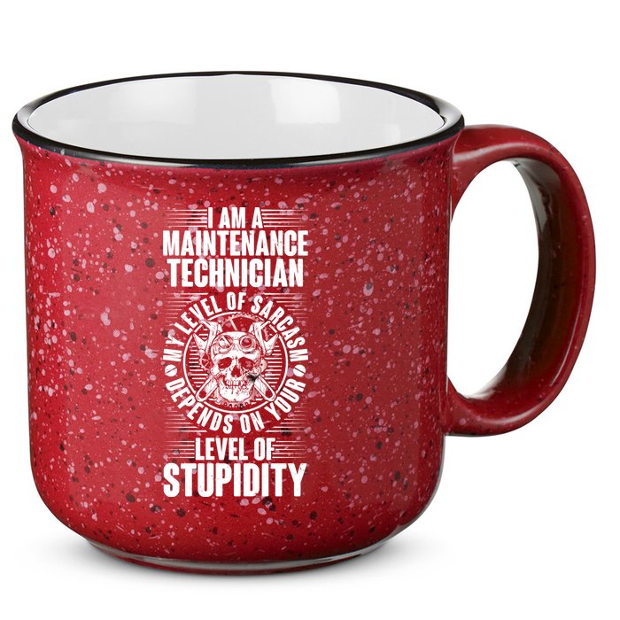 I Am A Maintenance Technician Level Of Stupidity 15oz Campfire Ceramic Mug