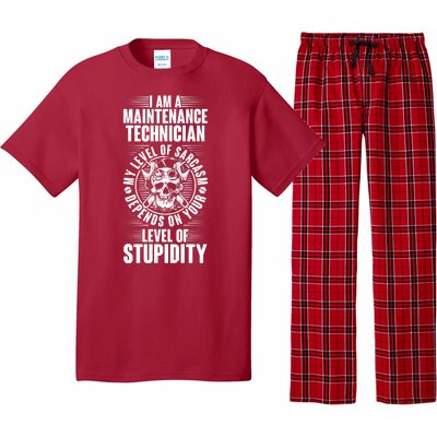 I Am A Maintenance Technician Level Of Stupidity Pajama Set