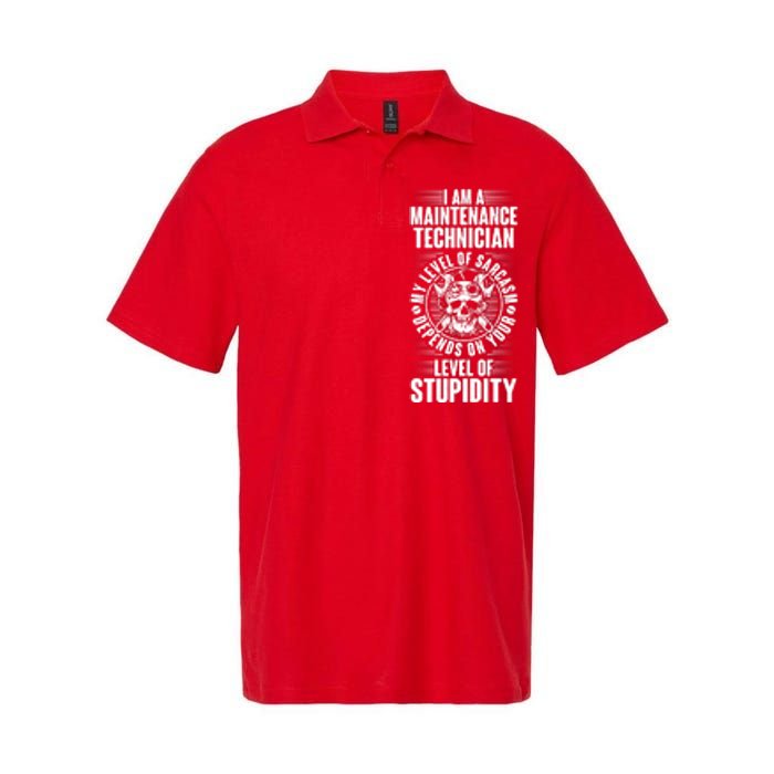 I Am A Maintenance Technician Level Of Stupidity Softstyle Adult Sport Polo