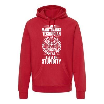 I Am A Maintenance Technician Level Of Stupidity Premium Hoodie