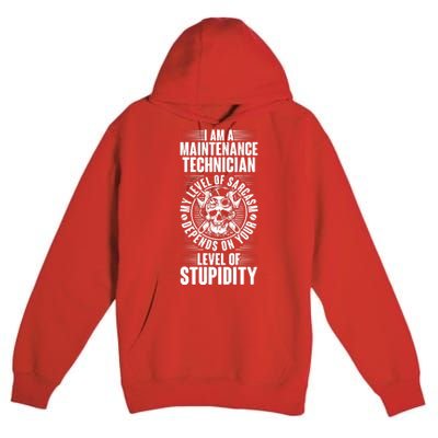 I Am A Maintenance Technician Level Of Stupidity Premium Pullover Hoodie