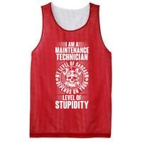 I Am A Maintenance Technician Level Of Stupidity Mesh Reversible Basketball Jersey Tank
