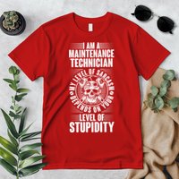I Am A Maintenance Technician Level Of Stupidity Premium T-Shirt