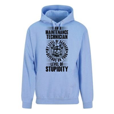 I Am A Maintenance Technician Level Of Stupidity Unisex Surf Hoodie