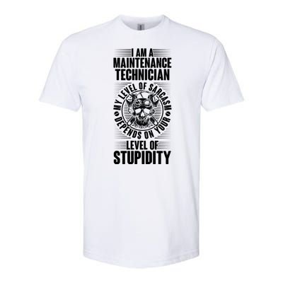 I Am A Maintenance Technician Level Of Stupidity Softstyle CVC T-Shirt