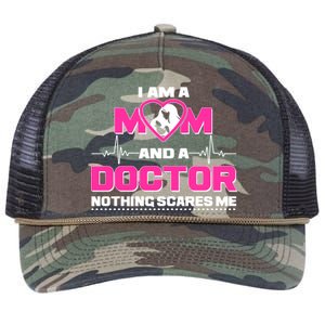 I Am A Mom and A Doctor Nothing Scare Me Retro Rope Trucker Hat Cap