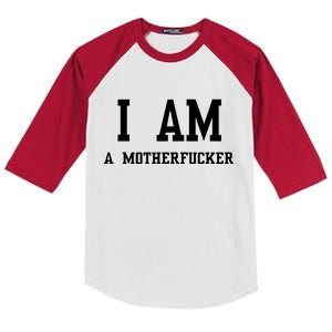 I Am A Motherfucker Kids Colorblock Raglan Jersey