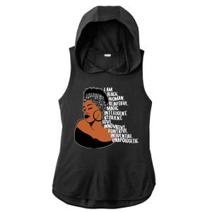 I Am A Proud Black Woman Beautiful Powerful Ladies PosiCharge Tri-Blend Wicking Draft Hoodie Tank