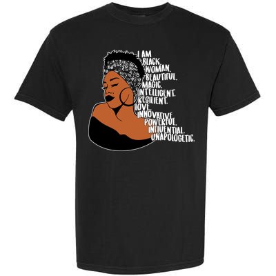 I Am A Proud Black Woman Beautiful Powerful Garment-Dyed Heavyweight T-Shirt