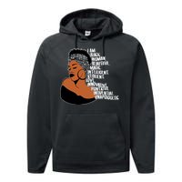 I Am A Proud Black Woman Beautiful Powerful Performance Fleece Hoodie