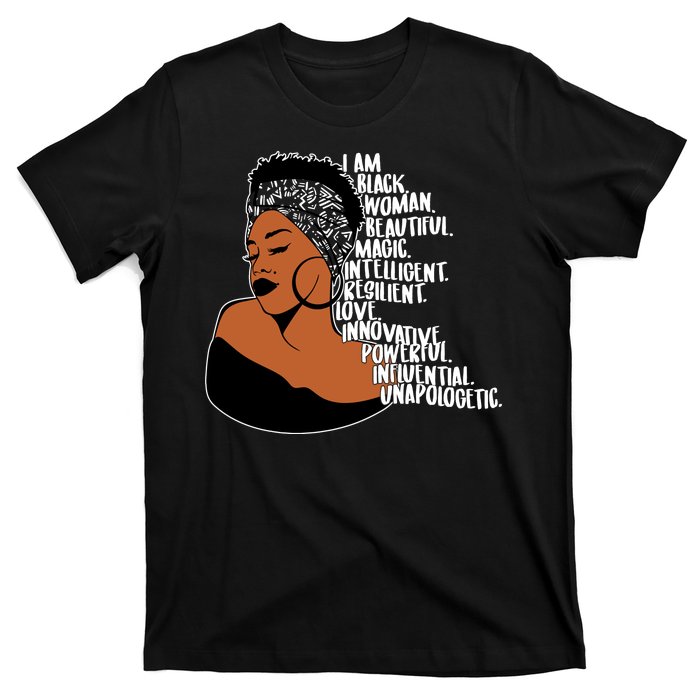 I Am A Proud Black Woman Beautiful Powerful T-Shirt