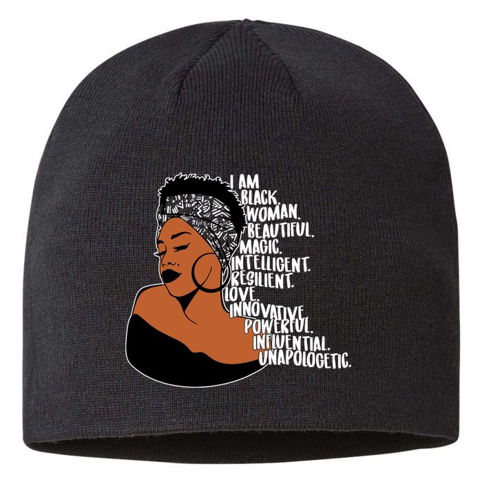 I Am A Proud Black Woman Beautiful Powerful Sustainable Beanie