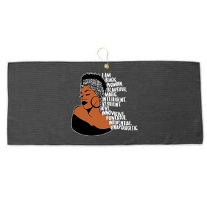 I Am A Proud Black Woman Beautiful Powerful Large Microfiber Waffle Golf Towel