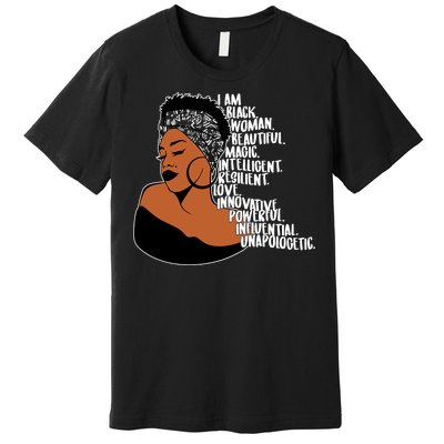 I Am A Proud Black Woman Beautiful Powerful Premium T-Shirt