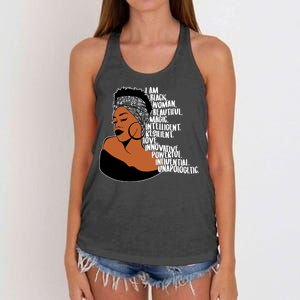 I Am A Proud Black Woman Beautiful Powerful Women's Knotted Racerback Tank