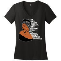 I Am A Proud Black Woman Beautiful Powerful Women's V-Neck T-Shirt