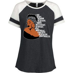 I Am A Proud Black Woman Beautiful Powerful Enza Ladies Jersey Colorblock Tee