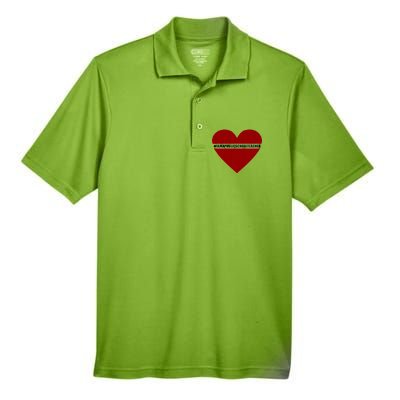 I Am a Public School Teacher Hashtag Love Heart Men's Origin Performance Piqué Polo