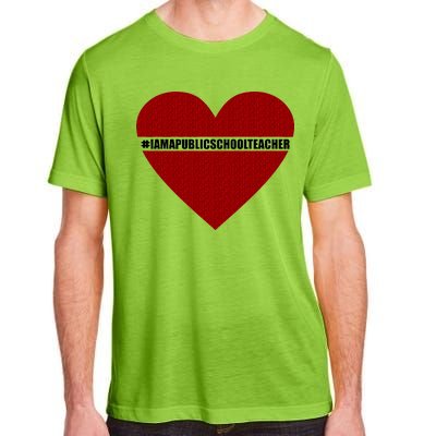 I Am a Public School Teacher Hashtag Love Heart Adult ChromaSoft Performance T-Shirt