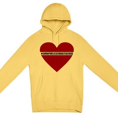 I Am a Public School Teacher Hashtag Love Heart Premium Pullover Hoodie