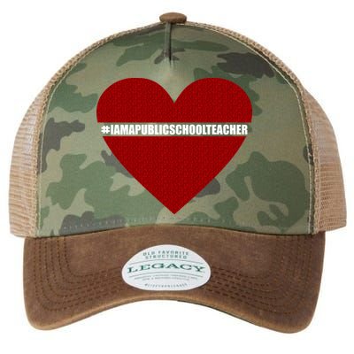 I Am a Public School Teacher Hashtag Love Heart Legacy Tie Dye Trucker Hat