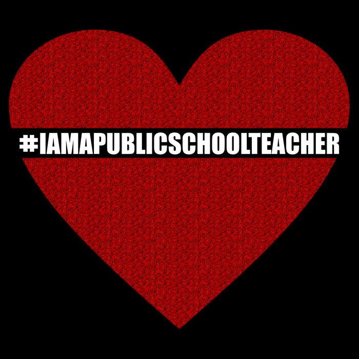 I Am a Public School Teacher Hashtag Love Heart Bucket Hat