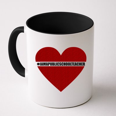I Am a Public School Teacher Hashtag Love Heart Mug