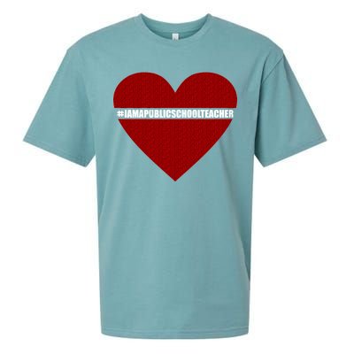 I Am a Public School Teacher Hashtag Love Heart Sueded Cloud Jersey T-Shirt