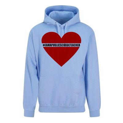 I Am a Public School Teacher Hashtag Love Heart Unisex Surf Hoodie