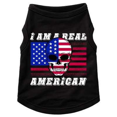 I Am A Real American Skull Flag Doggie Tank