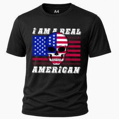 I Am A Real American Skull Flag Performance Shirt